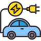 photo d'un logo d'une voiture électrique